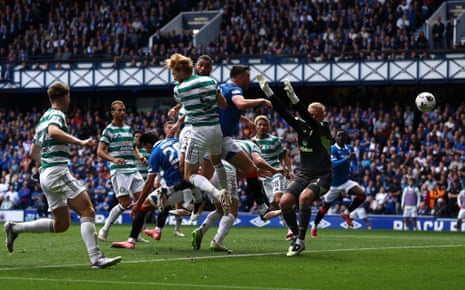 Rangers' John Souttar puts the ball in the net but the goal is ruled out for offside following a VAR review