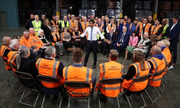 Rishi Sunak in Derby at the start of his election campaign
