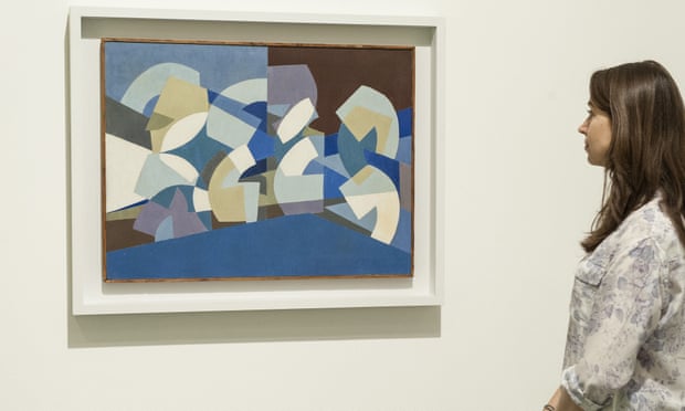 Composition in Blue Module, 1947-51, by Saloua Raouda Choucair on show at Tate Modern, London, in 2013.