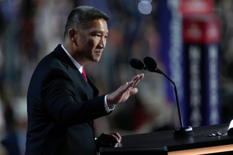 Hung Cao spoke at the 2024 Republican National Convention in Milwaukee.