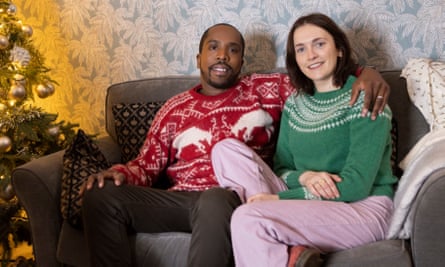 Kiell Smith-Bynoe as Mike and Charlotte Ritchie as Alison in Ghosts Christmas Special.