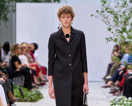 Model in a black outfit