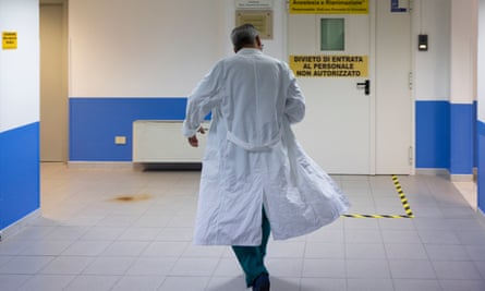 Alejandro Bertolotti walks in the Maria Immacolata Longo hospital.
