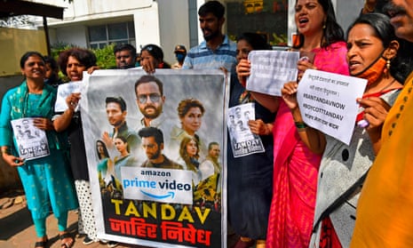 Supporters of India’s ruling Bharatiya Janata party in Mumbai take part in a protest against the political drama.