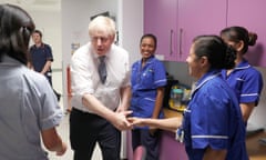 Boris Johnson on a visit to a hospital in October last year
