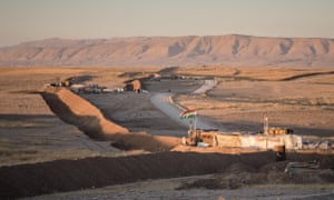 A trench near the Christian town of Bartella marks the extent of Kurdish military control in northern Iraq.