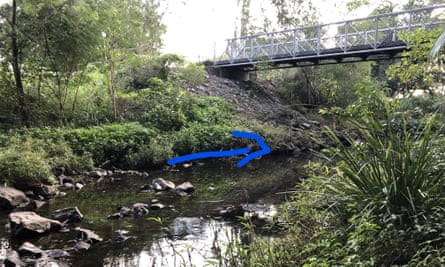 Brisbane’s Kedron Brook footbridge upstream, where there has been a platypus sighting