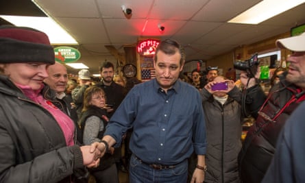 Republican Presidential candidate Senator Ted Cruz experiences retail politics in New Hampshire.