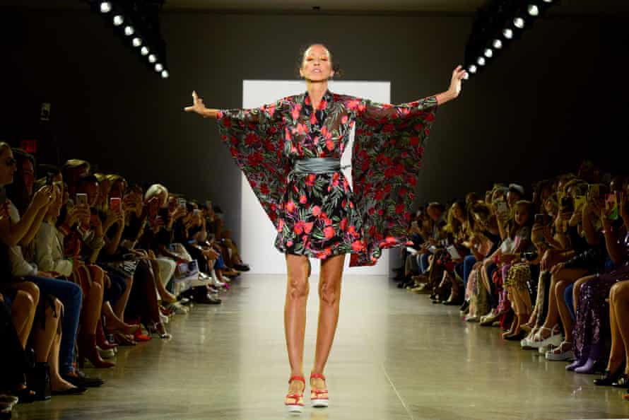 Cleveland on the catwalk for Nicole Miller’s spring/summer 2020 collection at New York fashion week in 2019