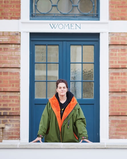 Emin in front of the former bathhouse in Margate that is now home to TEAR (Tracey Emin Artist Residencies).