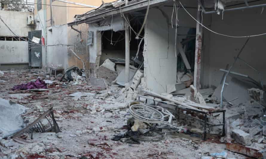 Damage to the Al-Shifaa hospital in the Syrian city of Afrin