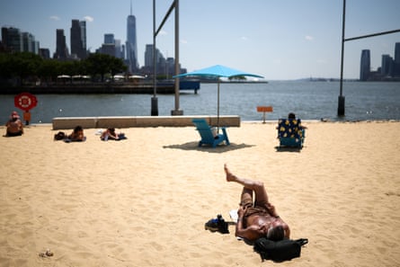 A person laying in the sun.