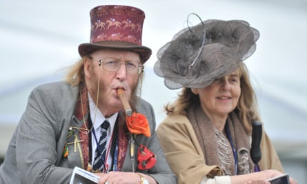 John Mccririck with his wife, Jenny, at the Derby in 2009.