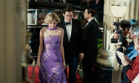 Emma Corrin as Princess Diana and Josh O’Connor as Prince Charles in The Crown