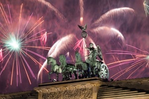 Fireworks over Berlin’s Brandenburg Gate