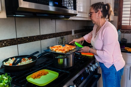 a women cooking