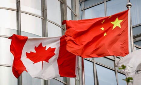 China flag and Canada flag