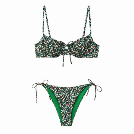 Green floral bikini