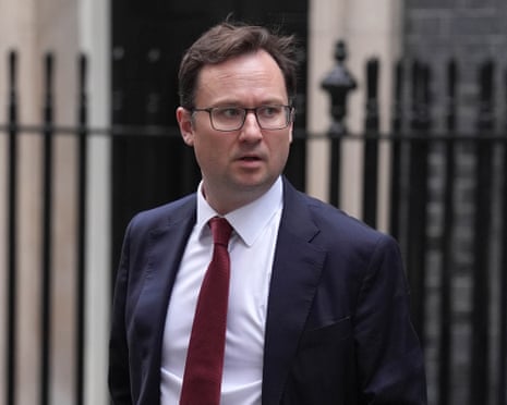 Alex Norris walking from 10 Downing Street.