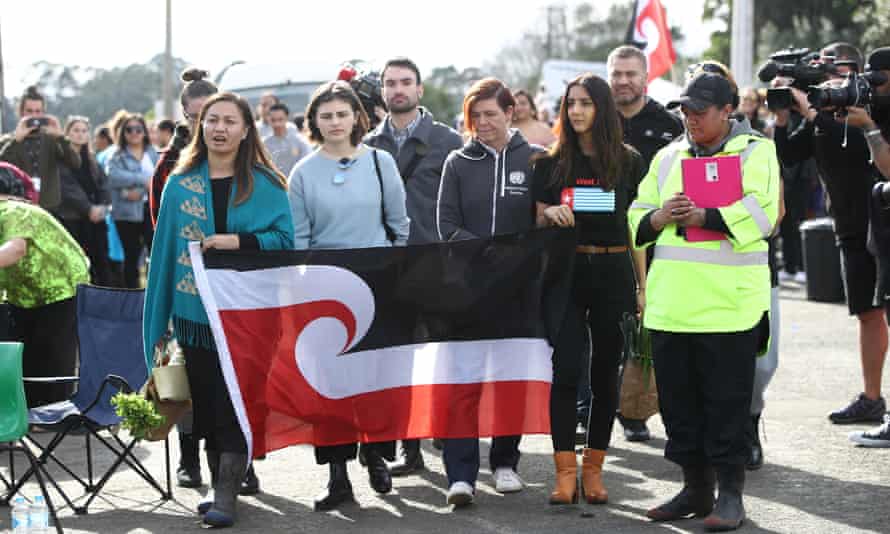 Four Green party MPs visit the Māori protest camp at Ihumātao, Auckland.