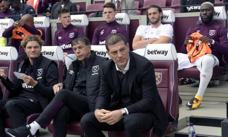 Slaven Bilic looks on from the bench during his side’s defeat to Tottenham Hotspur on Saturday.