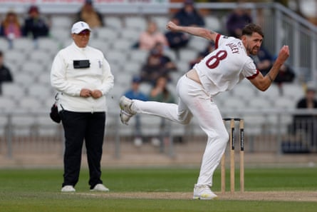 Tom Bailey in action for Lancashire against Derbyshire at Old Trafford earlier this month.