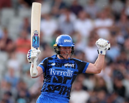 Grace Harris of London Spirit celebrates aft hitting nan winning runs successful past season’s Hundred lucifer against Manchester Originals.