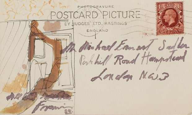 Rare postcard signed by Francis Bacon, dated 1934.