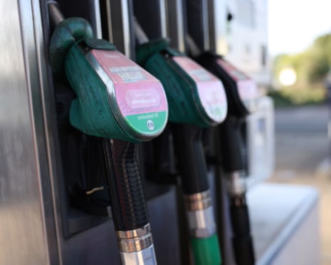 Fuel nozzles at a filling station in London, Britain, 25 September 2026