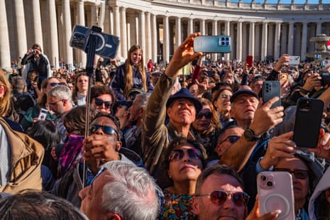 Crowds gather in St Peter’s Square during the Jubilee year in Rome