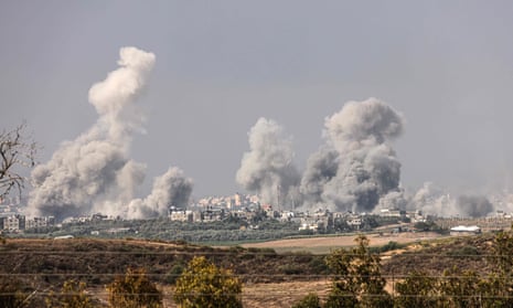 Smoke and debris rises after an Israeli strike on Gaza earlier this month.