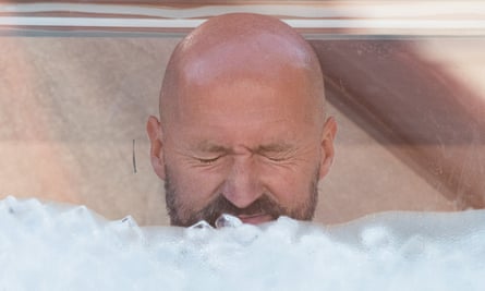 Josef Koeberl during his ice bath