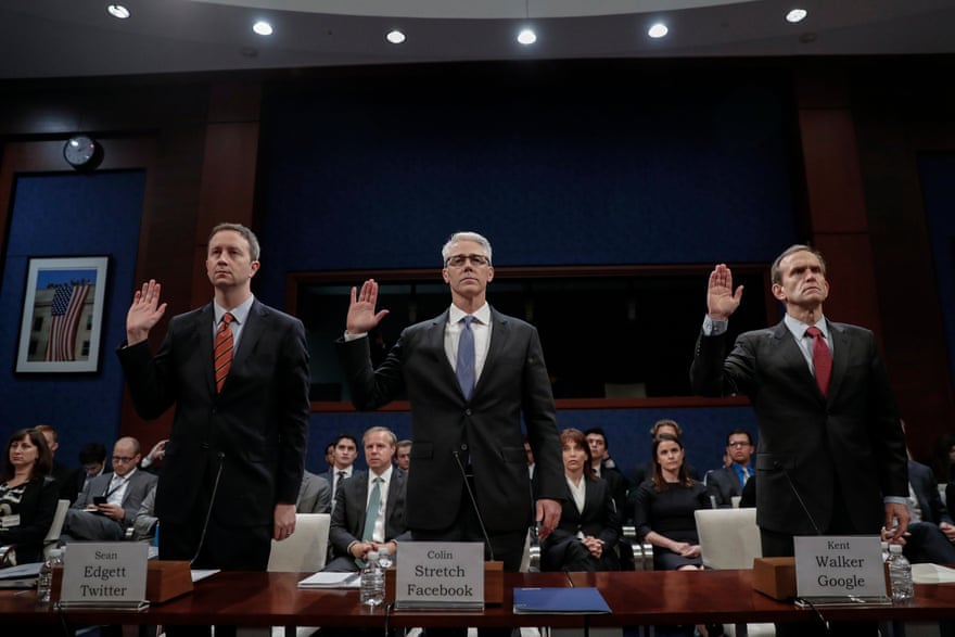 General counsels for Twitter, Facebook and Google prepare to testify before the House intelligence committee hearing on Russia’s use of social media to influence the election.