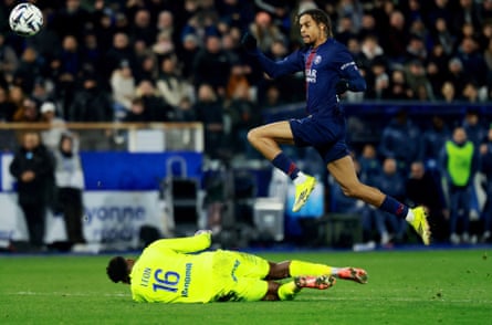 Bradley Barcola scores Paris Saint-Germain’s winner over Auxerre