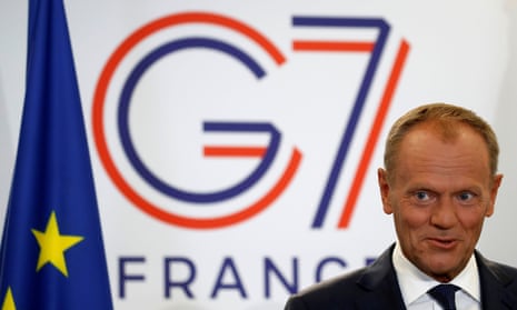 Donald Tusk at the G7 summit in Biarritz