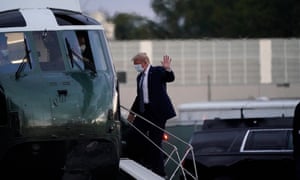 US President Donald J. Trump departs Walter Reed National Military Medical Center.