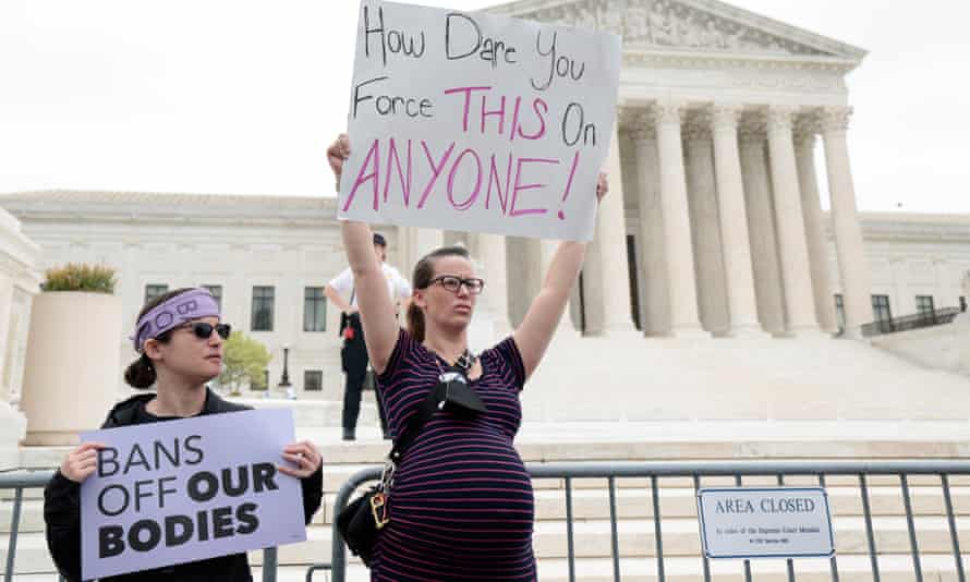 Protestors at the supreme court on Tuesday.