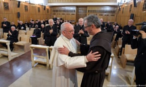 Pope Francis on the last day of a spiritual retreat in Ariccia.