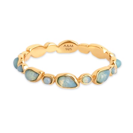 Astrid & Miyu Opal Pear Band Ring in Gold