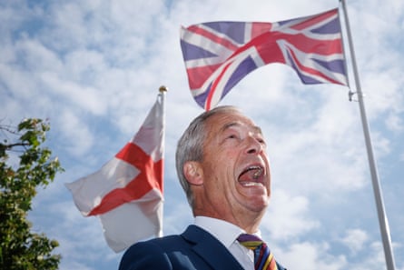 Nigel Farage with Reform supporters after the 2026 local election results, 8 May 2026
