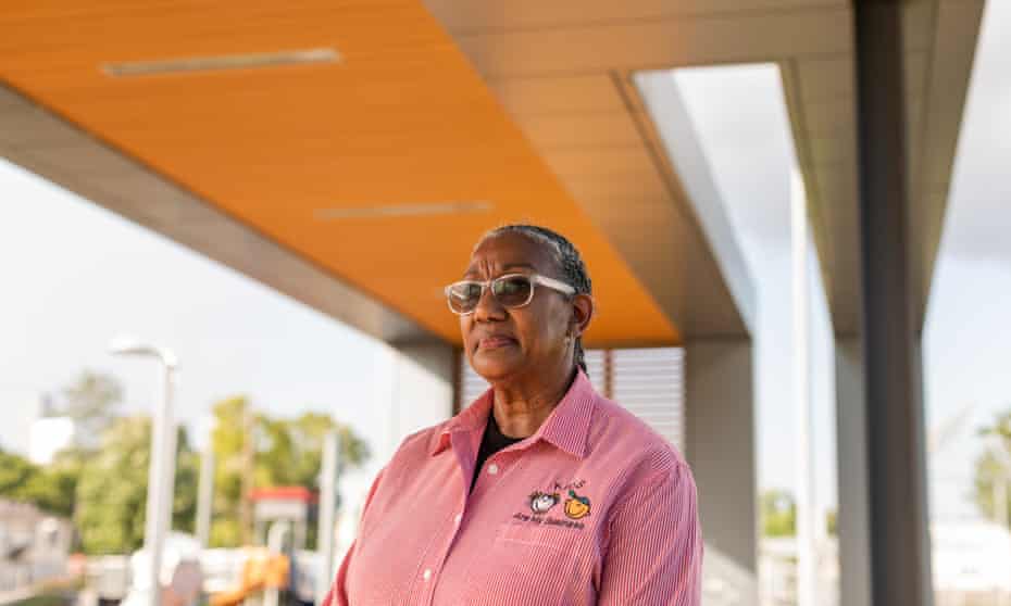 Nelva Williamson at Emancipation Park in Houston. ‘My ancestors matter. I matter. My students matter,’ she said.