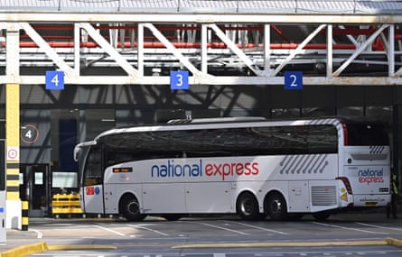 A National Express coach at Victoria station