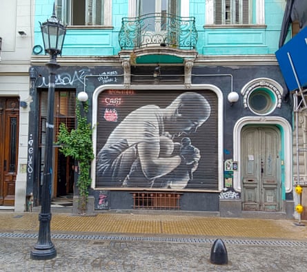 Remembered … a mural dedicated to Prodan in Buenos Aires.