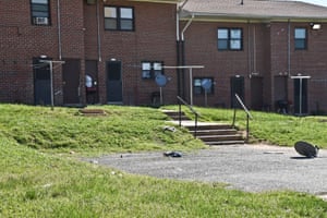 The area famously known as ‘The Pit’ which lies in a low-rise housing project of McCulloh Homes. This is where D’Angelo Barksdale’s crew hung out on a discarded couch, photograph by JM Giordano
