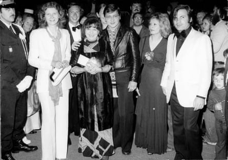 Hermann, second from left, with Rainer Werner Fassbinder and others at Cannes in 1974.