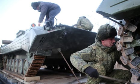 Russian servicemen in joint drills in Belarus. 