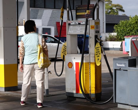 Empty fuel pumps at petrol station in Sydney