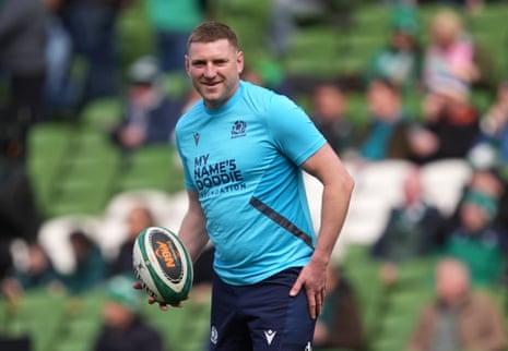 Scotland's Finn Russell smiles before the start