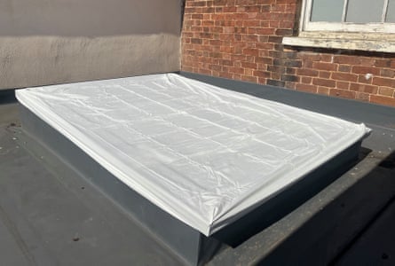 Bojana Bajzelj’s king-size sheet over the roof light in the extension