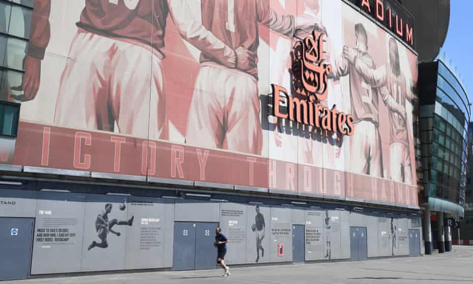 Premier League football behind closed doors may return to grounds such as the Emirates Stadium with frequent testing for Covid-19.